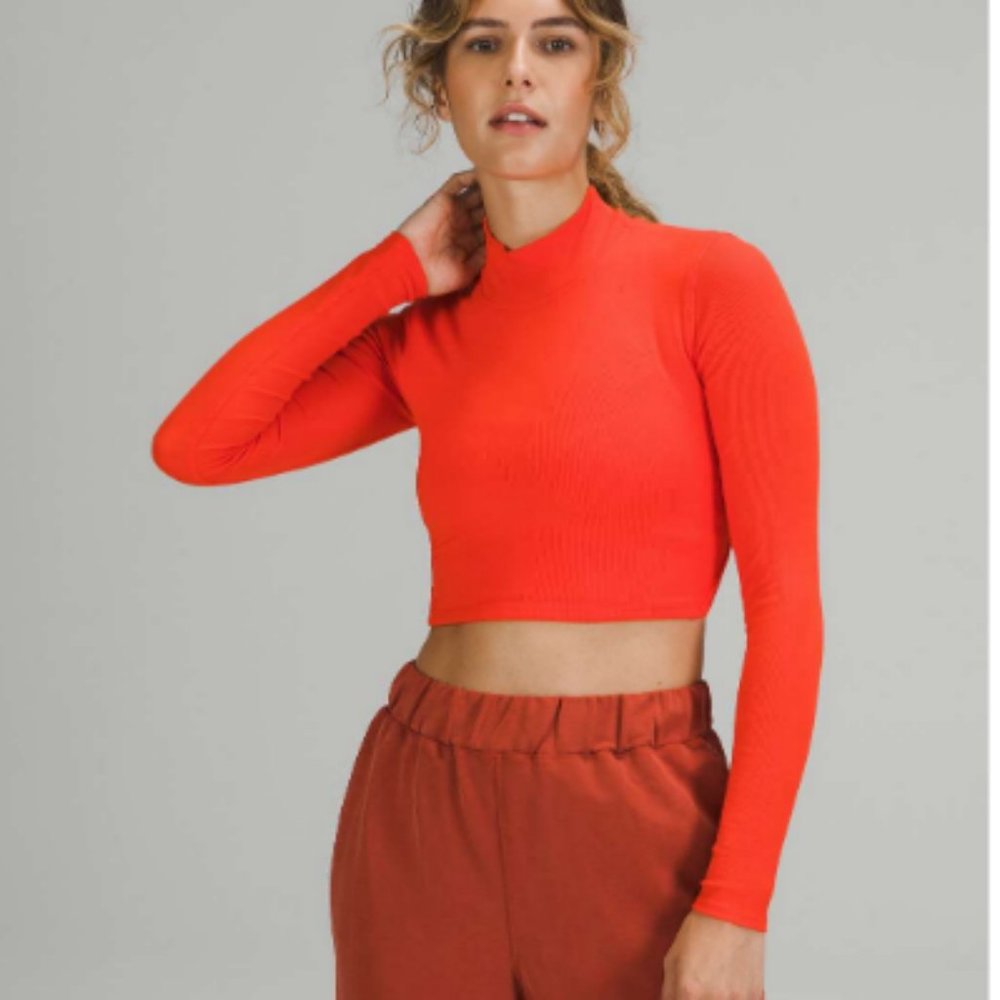 Lululemon LA Open Back Mock Neck Long Sleeve Autumn Red